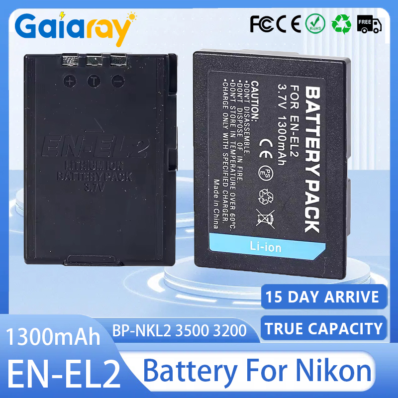 Nikon Camera D3500 - Batería de cámara EN-EL2 1300mAh 3,7