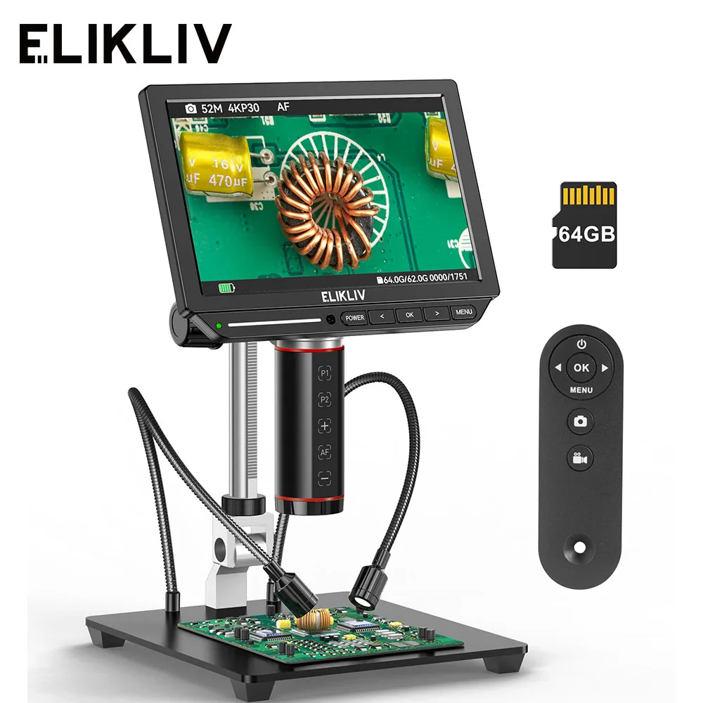 Elikliv EM4K-AF 4K microscopio - Electronics Repair Videos reseña y precio