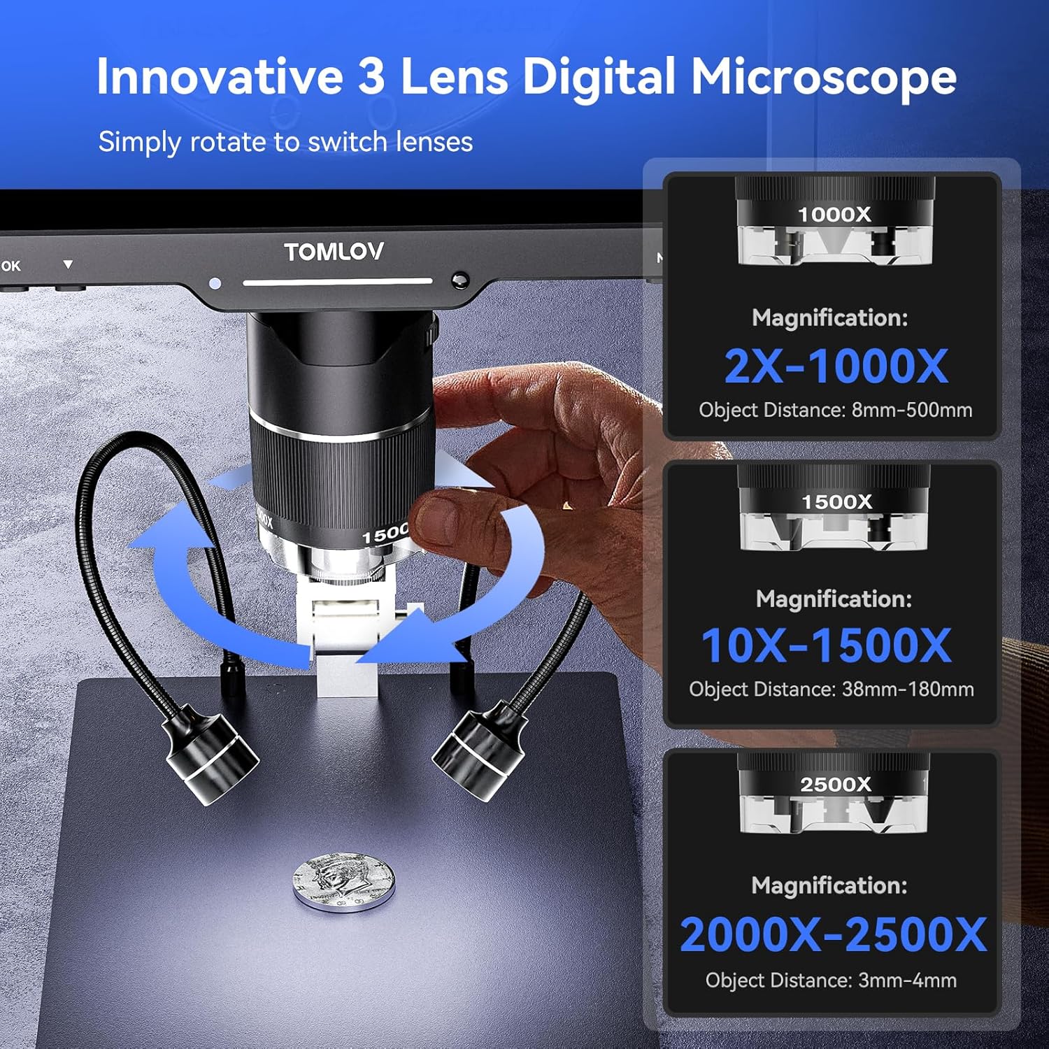 Microscopio Digital de 3 Lente - Electronics Repair Videos reseña y precio